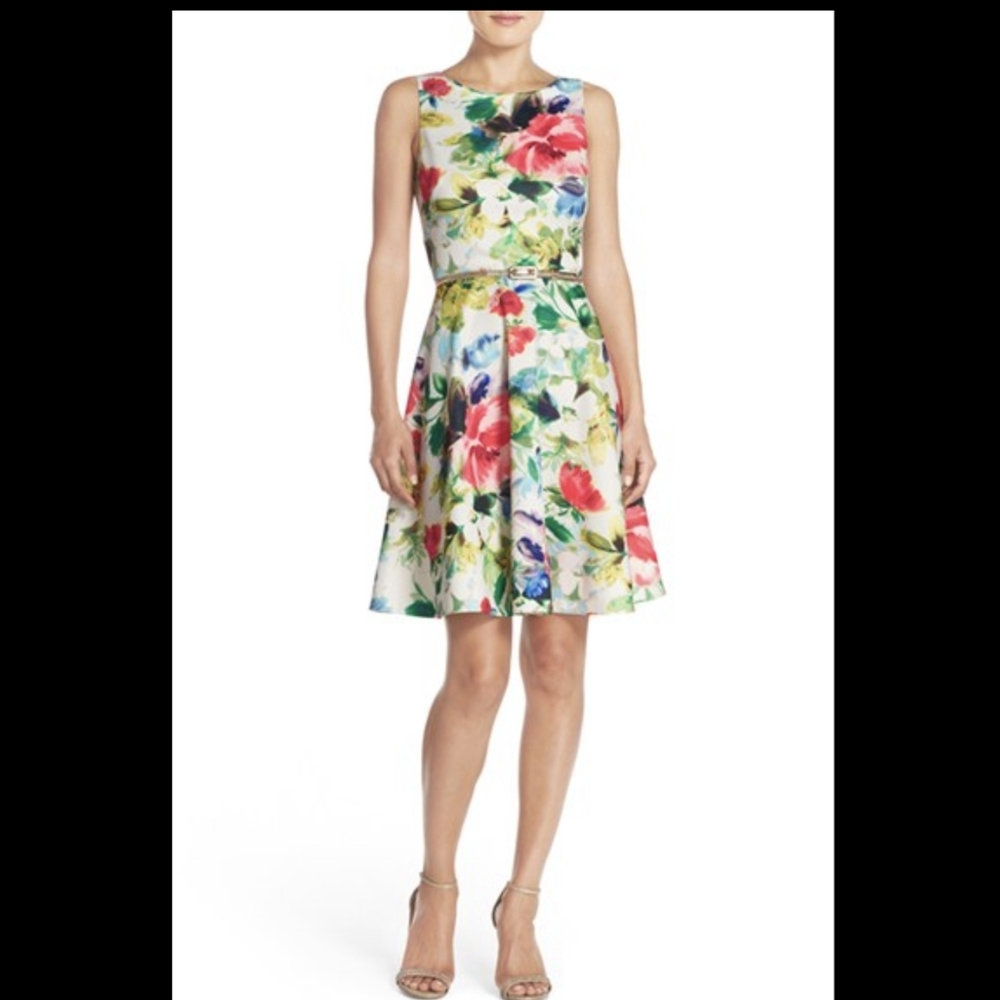 Eliza J Floral Print Mini Dress - Multicolor